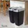 livinja 1er Set Kunststoff Mülleimer mit Schwingdeckel Abfalleimer 50L schwarz/silber - Schwarz