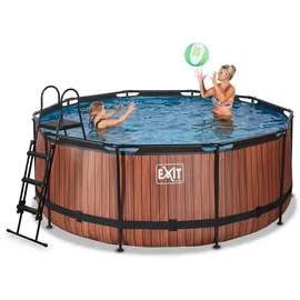 EXIT TOYS Wood Pool 360 x 122 cm inkl. Sandfilterpumpe