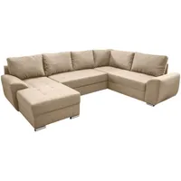 Livetastic Wohnlandschaft, Beige, Textil, Uni, U-Form, 292x218 cm, Made in Europe, Liegefunktion, Wohnzimmer, Sofas & Couches, Wohnlandschaften, Wohnlandschaften in U-Form