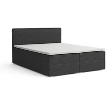 dein schlaf 24 BOXBETT LON III 200/200 in Cord Schwarz H3 - Schwarz