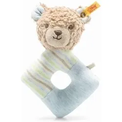 STEIFF 242236 Teddybär Rudy Rassel 15 cm, hellbraun/blau