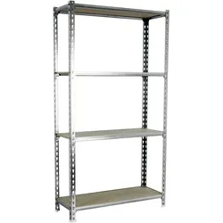 PROREGAL Schwerlastregal MID MULI | HxBxT 150x90x40cm | 4 Fachböden | Fachlast 150kg | Verzinkt | Lagerregal Kellerregal Werkstattregal Fachbodenregal