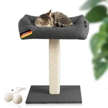 Rohrschneider ® Katzenbaum Wolly mit kuscheligem Katzenbett waschbarer Kissenbezug