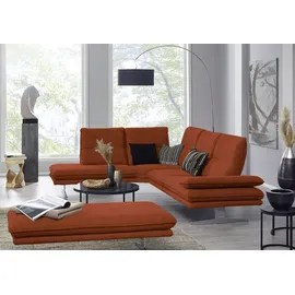 W.Schillig Eckcouch Leder 2-Sitzer Braun