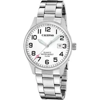Calypso K5860/1 Herrenarmbanduhr Quarz Stahl/Weiß