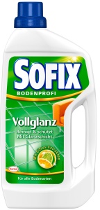 SOFIX Vollglanz Bodenreiniger, Langanhaltende Bodenpflege mit Glanz und Citrus-Extrakten, 1 Liter - Flasche