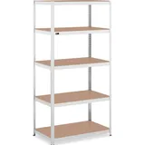 MSW Schwerlastregal Metallregal Kellerregal 100 x 60 x 197 cm für 5 x 150 kg Grau