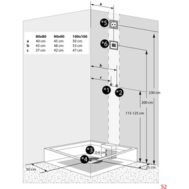 SeniorBad Dampfdusche Duschtempel Sauna Dusche Duschkabine D38-10R2-EC 90x90cm mit 2K Scheiben Versiegelung