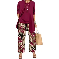 Lawawa Damen Hosenanzug Damen Hosenanzug 3 Teiliges Set Freizeitanzug Hosenanzüge Sets Outfits Vintage Lange Hose Abendanzug Outfit - XL