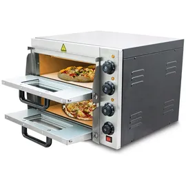 BITUXX Pizzaofen Pizzabackofen Pizzamaker Elektrisch 3000W mit Steinplatte, Gastro Steinbackofen für Pizza, Brot und Backwaren,
