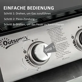 Outsunny Gasgrill Tischgrill schwarz