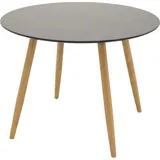 FURNLUX Esstisch Plaza Schwarz Und Eiche 100cm / Hauptfarbe: Schwarz / Abmessungen: 100 x 100 x 75 cm - Schwarz