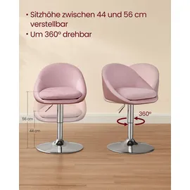 VASAGLE Schminkstuhl Samt Rosa