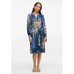 Blusenkleid ETERNA "LOOSE FIT", Damen, Gr. 34, Normalgrößen, blau (azurblau), 100% Viskose, klassisch, Langarm, Kleider