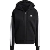adidas Essentials 3-Streifen Full-Zip Fleece Damen Kapuzensweater, schwarz - L