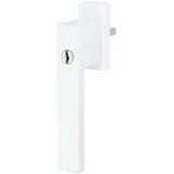 MS Beschläge Eckiger Fenstergriff abschließbar mit Schlüssel Kindersicherung Weiß RAL9016