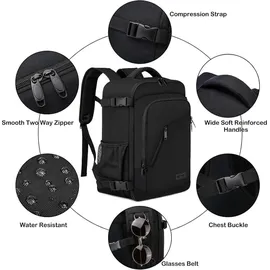 Handgepäck Rucksack 45x36x20 Schwarz 15.6 Zoll