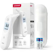 yuwell Fieberthermometer für Kinder und Erwachsene | Medizinisches Ohrthermometer, Baby- und Kinderfreundlich | Messung in Sekunden, Hohe Temperatur Warnung, Großes Display, 7 Messwertspeicher