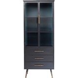 Kare-Design Highboard Anthrazit, Messingfarben , 72x180x38 cm , Kleinmöbel, Kommoden, Highboards