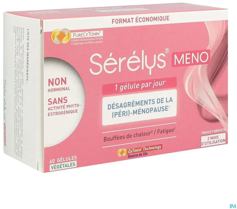 Sérélys Meno, Kapsel, Nahrungsergänzungsmittel auf der Basis von Pollen und Vitamin E, Bt 60