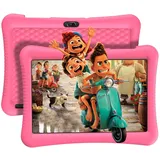 EagleSoar KinderTablet 10 Zoll, Android 13 Tablet für Kinder 3GB+32GB Quad Core, GMS-Zertifiziert, 6000 mAh Akku, Kindersicherung, Augenschutz Kids Tablet ab 2–12 Jahre Mit Tablet-Hülle(Rosa)