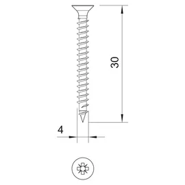 OBO Bettermann Sprintschraube Senkkopf 4 x 30 mm 200 Stück