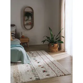 benuta nest Hochflorteppich, Beige, Textil, Rauten, Rechteckig, 200x290 cm Oeko-Tex® Standard 100, wasserabweisend, Teppiche , Böden, Teppiche, Hochflorteppiche , Shaggys