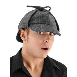 Elope Kostüm Sherlock Holmes Hut, Klassischer Deerstalker Hut für berühmte Detektive grau