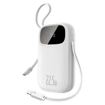 Baseus Powerbank 20000mah 22.5W mit Display, (USB-C + Lightning) - White - 20000 mAh,