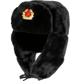 Max Fuchs MFH Russ. Fellmütze schwarz - schwarz