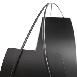 VASNER Holzkorb Metall 58 x 58 x 38 cm Schwarz