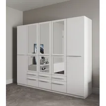 Priess Kleiderschrank »Schrank Garderobe Wäscheschrank Barcelona in 5 Breiten«, viel Stauraum, geräumige Schubkästen, mit Spiegel, MADE IN GERMANY weiß