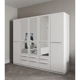 Priess Kleiderschrank »Schrank Garderobe Wäscheschrank Barcelona in 5 Breiten«, viel Stauraum, geräumige Schubkästen, mit Spiegel, MADE IN GERMANY weiß