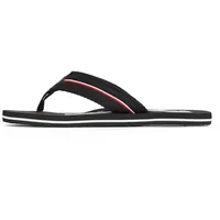 Tommy Hilfiger Herren Flip Flops Corporate Beach Sandal Zehentrenner, Schwarz (Black), 44 - 44 EU