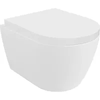 Mexen Carmen Toilettenschüssel Randlos mit Hartfasesitz, duroplast, Weiß -