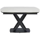Vente-Unique Esstisch, Schwarz, Weiß, Glas, Keramik, 4-Sitzer, Rechteckig, 165x76x90 cm, Esszimmer, Tische, Esstische