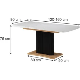 Vicco Fenaro 120 x 77,4 x 80 cm weiß/goldkraft Eiche