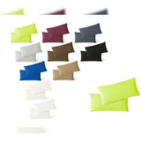 EXKLUSIV HEIMTEXTIL Jersey Kissenbezug Hülle 2 Sparpack Set mit Reißverschluss hochwertige Qualität 40 x 80 cm apfelgrün