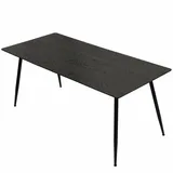 Trisens Esstisch Emilia ausziehbar 120-150-180 x 80 cm 4-10 Personen Küchentisch mit Metallgestell für Küche, Esszimmer Holz Optik,Farbe:Schwarz - Schwarz
