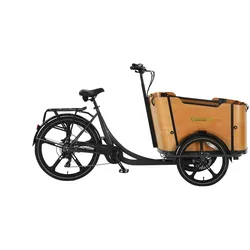 SachsenRAD E-Lastenrad T2 Neo Vintage Transport E-Bike mit Holzbox