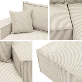 Mirjan24 Ecksofa Karl Maxi, Eckcouch, Couch mit Bettkasten und Schlaffunktion, L-Form, Ottomane universal, Dekorative Kissen-Set (Farbe: Lima 50) - Grau