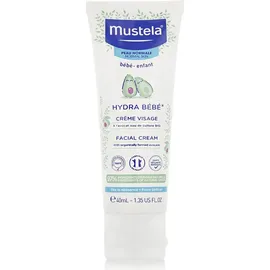 Mustela Hydra Bebe Gesichtscreme – tägliche Baby-Feuchtigkeitspflege mit Avocado, Jojobaöl und Sheabutter – 40 ml