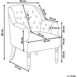 Beliani Sessel MANDAL Stoff 0 x 0 x 0 cm Rosa