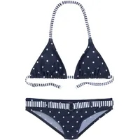 S.Oliver Triangel-Bikini für Kinder, BLAU|WEISS 14-15J