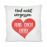 Herzbotschaft Kissen 40 x 40 cm Weiß