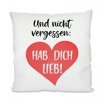 Herzbotschaft Kissen 40 x 40 cm Weiß