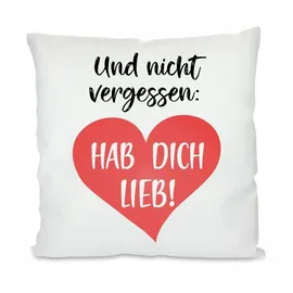 Herzbotschaft Kissen 40 x 40 cm Weiß