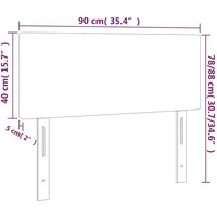 VidaXL LED Kopfteil Hellgrau 90x5x78/88 cm Samt