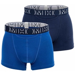 HOM Herren Boxer Shorts, 2er Pack - HOM Boxerlines #2, Baumwolle Blau S