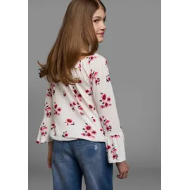 Kidsworld Carmenshirt in weiß geblümt), | Gr.: 152/158